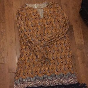 Shift dress with fringe